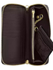 Coach Long Zip Around Wallet With Detachable Card Case In Signature Canvas Walnut Black