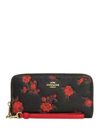Coach Long Zip Around Wallet With Floral Print