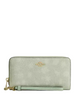 Coach Long Zip Around Wallet With Floral Print Pale Green