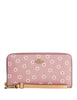 Coach Long Zip Around Wallet With Floral Print Pink