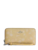 Coach Long Zip Around Wallet With Floral Print Washed Yellow
