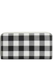 Coach Long Zip Around Wallet With Gingham Print Black White
