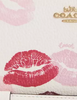 Coach Long Zip Around Wallet With Lips Print Chalk
