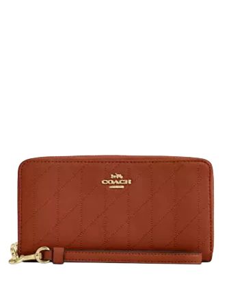 Coach Long Zip Around Wallet With Quilting