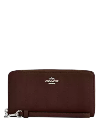 Coach Long Zip Around Wallet With Quilting