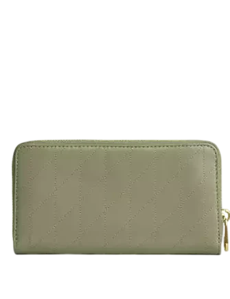 Coach Long Zip Around Wallet With Quilting Pistachio