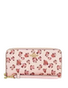 Coach Long Zip Around Wallet With Rosette Print Blush