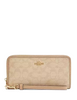 Coach Long Zip Around Wallet With Signature Canvas  Dark Natural 