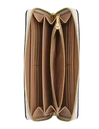 Coach Long Zip Around Wallet With Sketch Print Chalk 