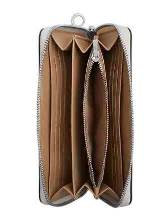 Coach Long Zip Around Wallet With Star Print Chalk