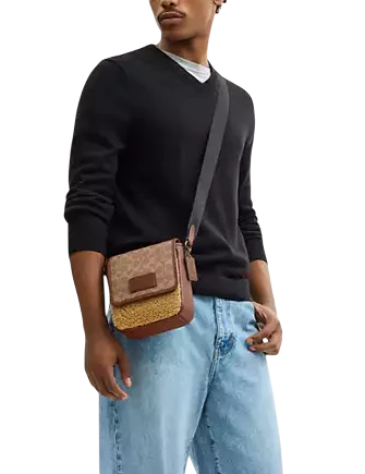 Coach Lucas Crossbody Bag In Signature Canvas Tan