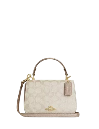Coach Lysa Top Handle Bag In Signature Canvas Champagne 