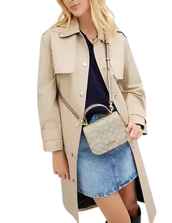 Coach Lysa Top Handle Bag In Signature Canvas Champagne 
