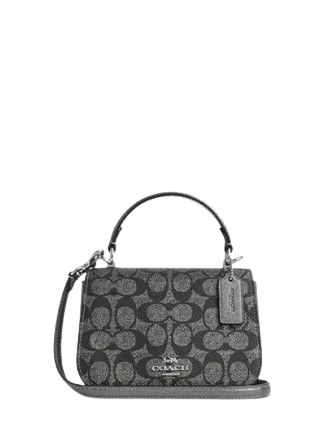 Coach Lysa Top Handle Bag In Signature Canvas  Gunmetal 