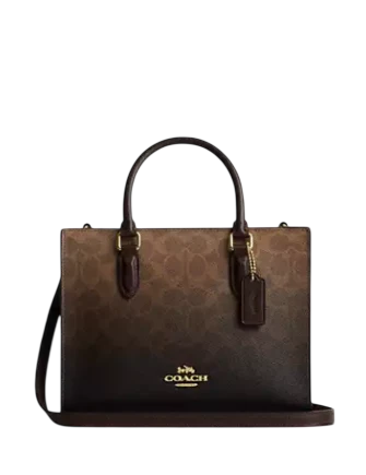 Coach Maggie Small Tote Bag In Ombre Signature Canvas Brown