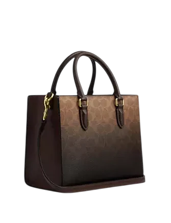 Coach Maggie Small Tote Bag In Ombre Signature Canvas Brown