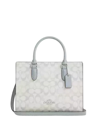 Coach Maggie Small Tote Bag In Pretty Signature Canvas Chalk Blue