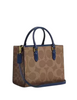 Coach Maggie Small Tote Bag In Signature Canvas Tan Deep Blue