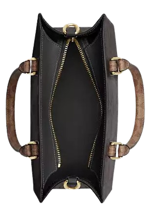 Coach Maggie Small Tote Bag In Signature Canvas Walnut Tan