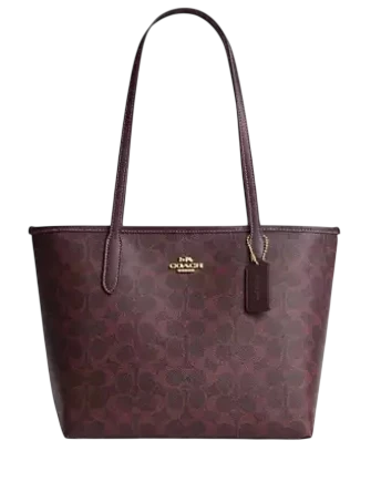 Coach Medium City Tote Bag In Signature Canvas