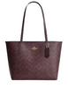 Coach Medium City Tote Bag In Signature Canvas Black Currant