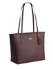 Coach Medium City Tote Bag In Signature Canvas Black Currant