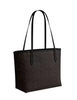 Coach Medium City Tote Bag In Signature Canvas Walnut Black