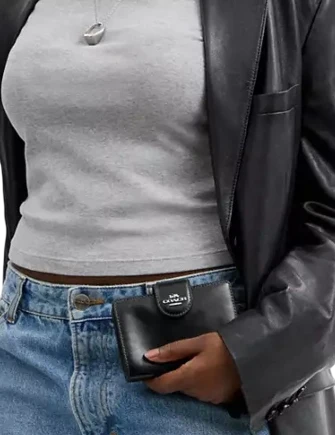 Coach Medium Corner Zip Wallet Black