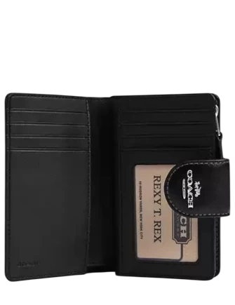 Coach Medium Corner Zip Wallet Black