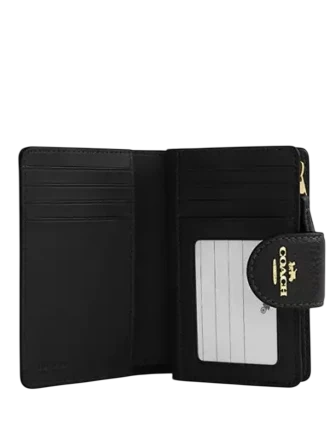 Coach Medium Corner Zip Wallet Black