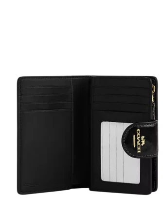 Coach Medium Corner Zip Wallet Black