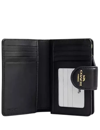 Coach Medium Corner Zip Wallet Black