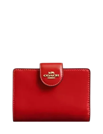 Coach Medium Corner Zip Wallet Candy Apple