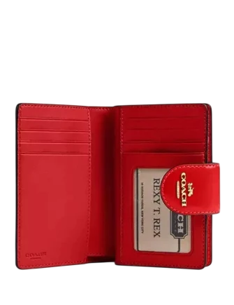 Coach Medium Corner Zip Wallet Candy Apple