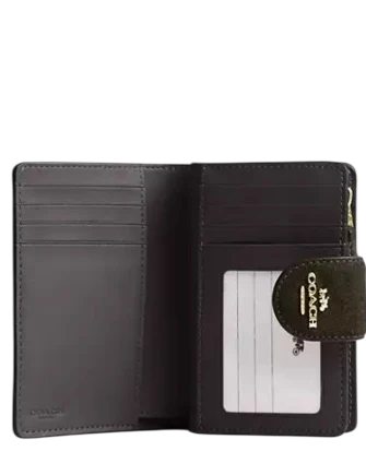 Coach Medium Corner Zip Wallet Ebony