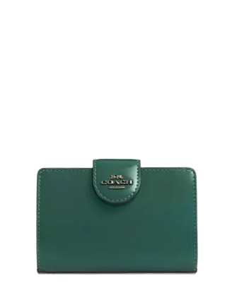 Coach Medium Corner Zip Wallet Emerald