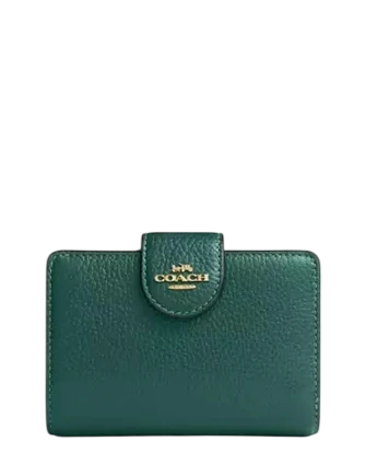  Coach Medium Corner Zip Wallet Emerald