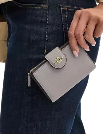 Coach Medium Corner Zip Wallet Grey Birch