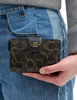 Coach Medium Corner Zip Wallet In Loved Signature Canvas Brown