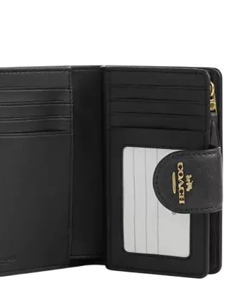 Coach Medium Corner Zip Wallet In Loved Signature Canvas Brown