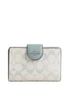 Coach Medium Corner Zip Wallet In Pretty Signature Canvas Chalk Blue