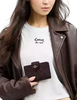 Coach Medium Corner Zip Wallet In Signature Canvas Black Current