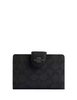 Coach Medium Corner Zip Wallet In Signature Canvas Charcoal Black