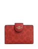 Coach Medium Corner Zip Wallet In Signature Canvas Crimson
