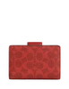 Coach Medium Corner Zip Wallet In Signature Canvas Crimson