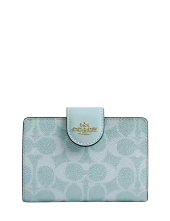 Coach Medium Corner Zip Wallet In Signature Canvas