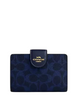 Coach Medium Corner Zip Wallet In Signature Canvas Navy
