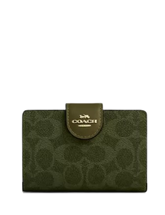 Coach Medium Corner Zip Wallet In Signature Canvas
