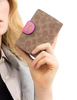 Coach Medium Corner Zip Wallet In Signature Canvas Tan Fuschia 