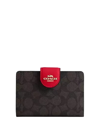 Coach Medium Corner Zip Wallet In Signature Canvas | Brixton